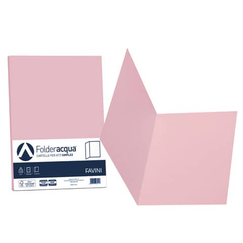 Cartellina semplice FAVINI FOLDER S cartoncino Simplex Luce&Acqua 200 g/m² 25x34cm rosa 10  conf.50 - A50S664